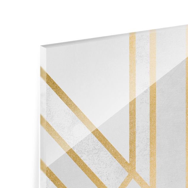 Paraschizzi in vetro - Art Deco Geometry White Gold