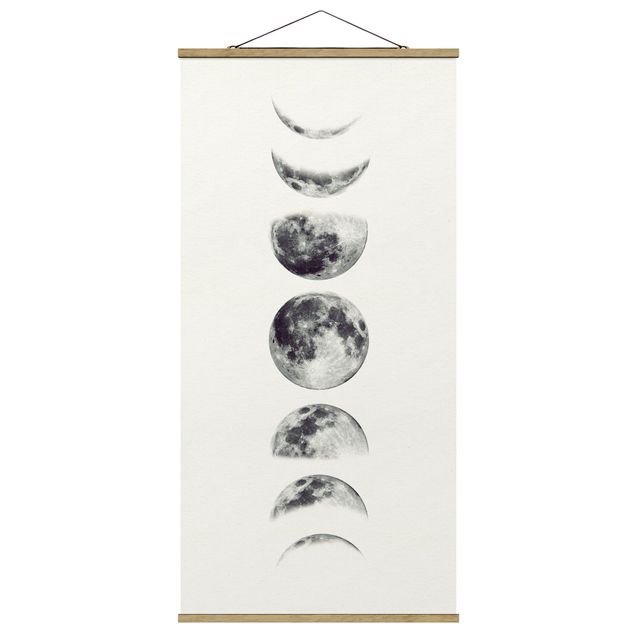 Quadro su tessuto con stecche per poster - sette Lune - Verticale 2:1