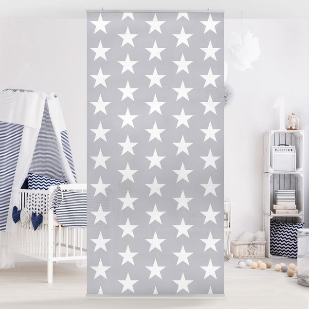 Tenda a pannello White stars on grey background 250x120cm