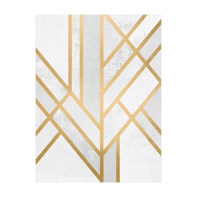Tappeti color oro Geometria Art Déco Oro Bianco