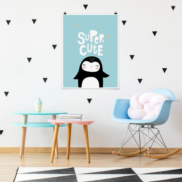 Poster cameretta bambini animali Super cute pinguino