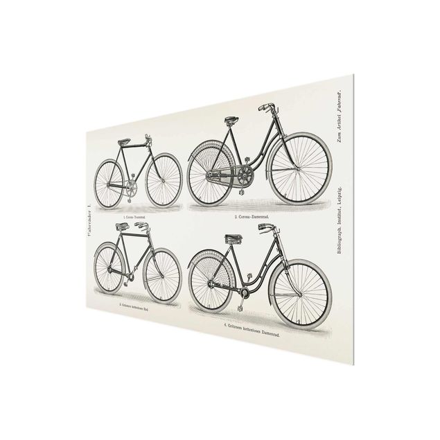 Quadro in vetro - Vintage Poster Biciclette - Verticale 3:2