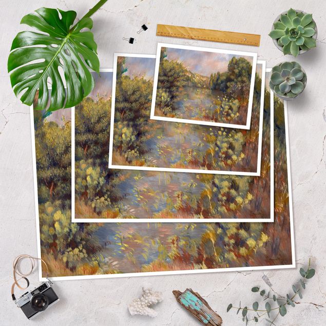 Poster - Auguste Renoir - paesaggio con lago - Orizzontale 3:4