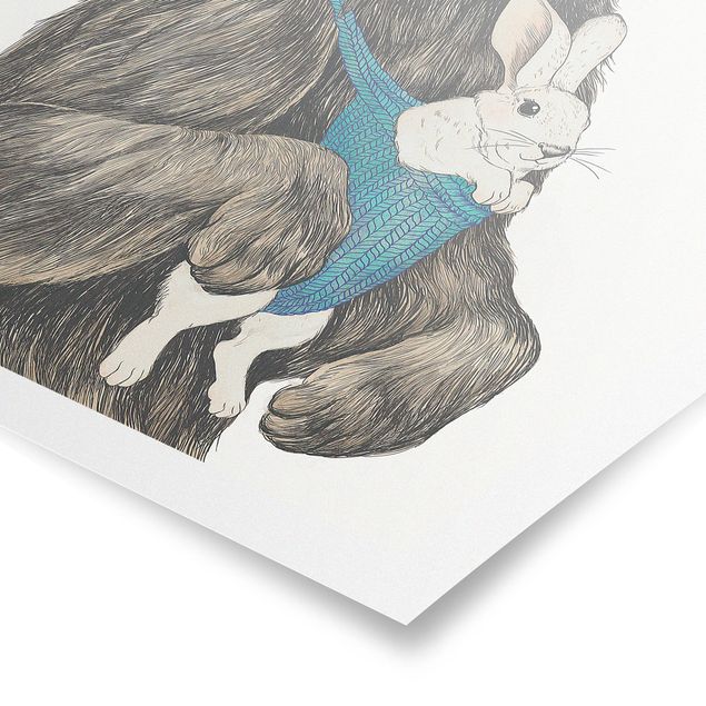 Poster - Illustrazione Orso E Baby Bunny - Verticale 4:3