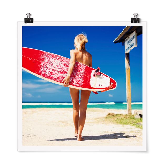 Poster - Surfer Girl - Quadrato 1:1