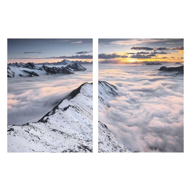 Stampe su tela Vista di nuvole e montagne