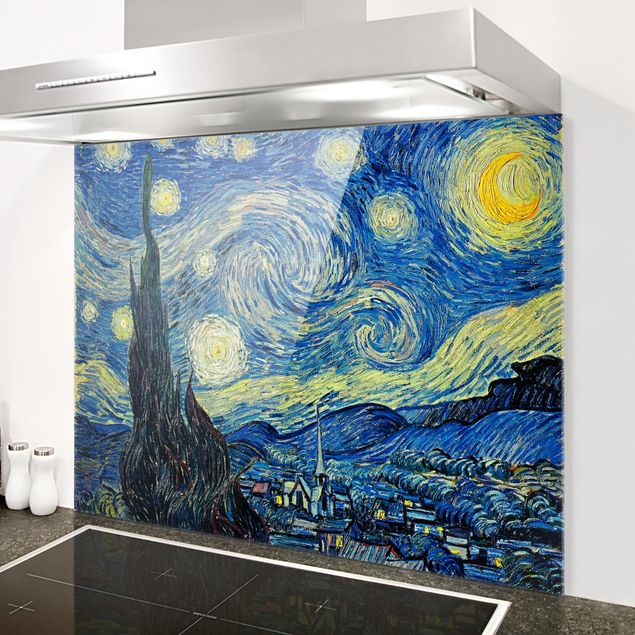 paraschizzi cucina vetro magnetico Vincent Van Gogh - La notte stellata
