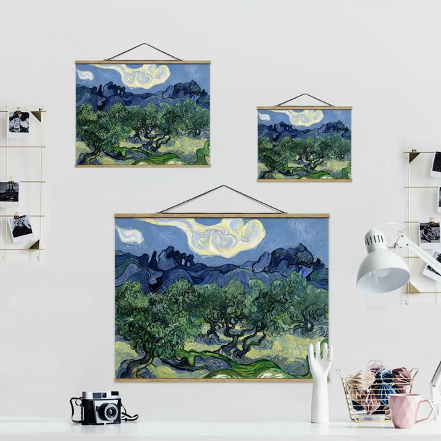 Foto su tessuto da parete con bastone - Vincent Van Gogh - Ulivi - Orizzontale 3:4