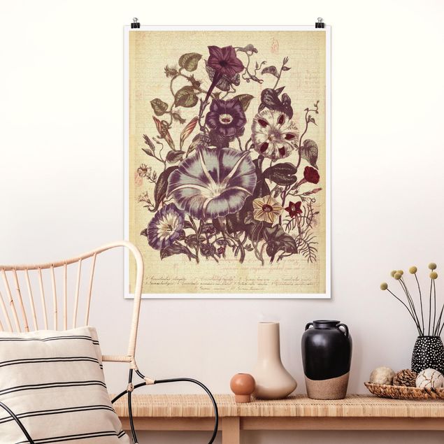 Poster illustrazioni Bouquet di ricordi vintage