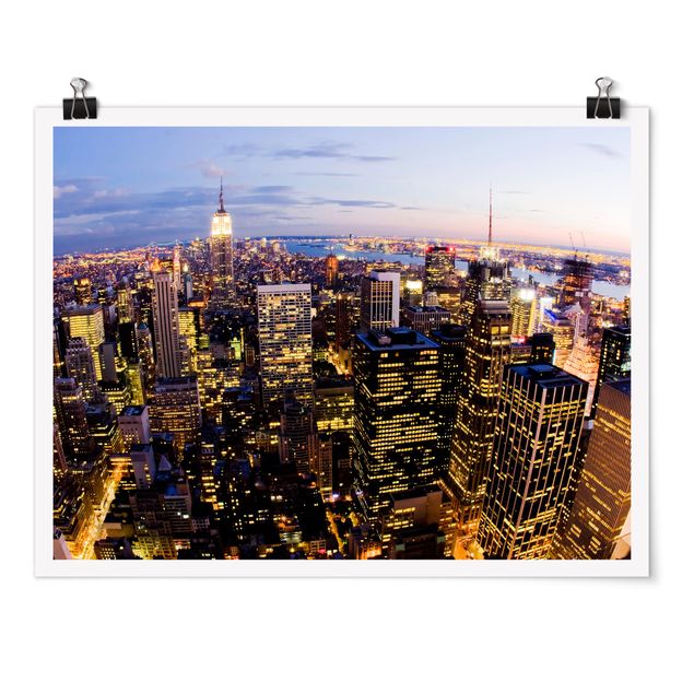 Poster - Skyline di New York At Night - Orizzontale 3:4