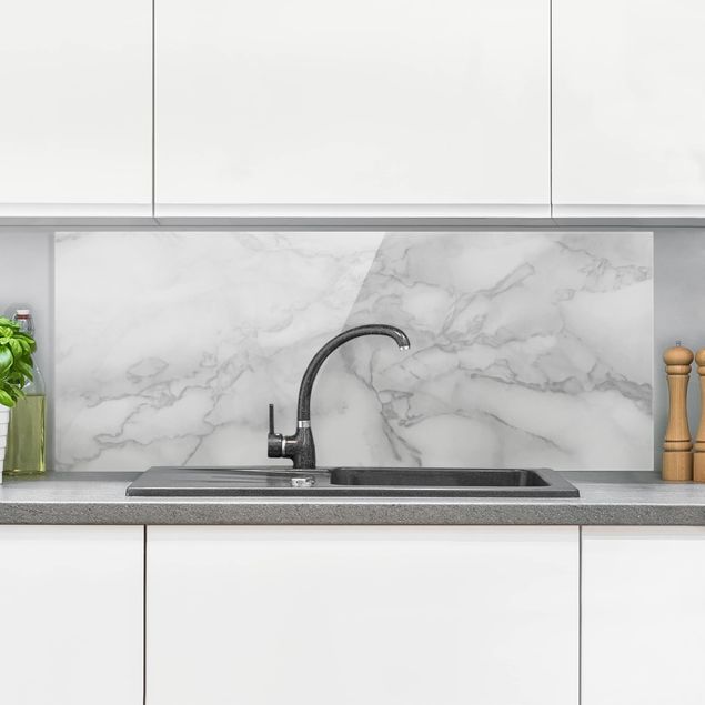 paraschizzi cucina vetro magnetico Marble Look Black And White