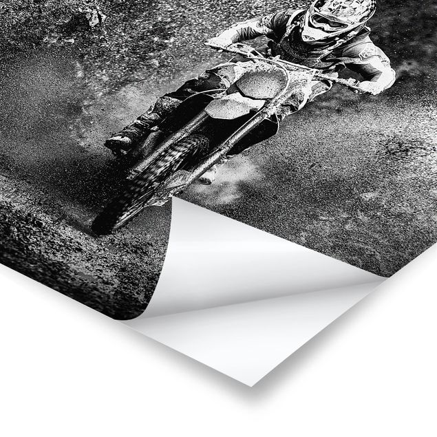 Poster - Motocross Nel Fango - Quadrato 1:1