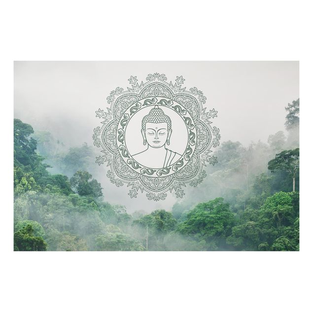 Stampa su alluminio - Buddha Mandala nella nebbia