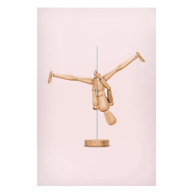 Lavagna magnetica - Pole Dance Con Figura legno - Formato verticale 2:3