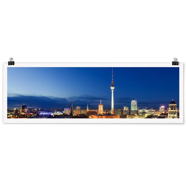 Poster - Tv torre di notte - Panorama formato orizzontale