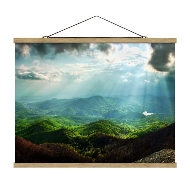 Foto su tessuto da parete con bastone - celeste terra - Orizzontale 3:4