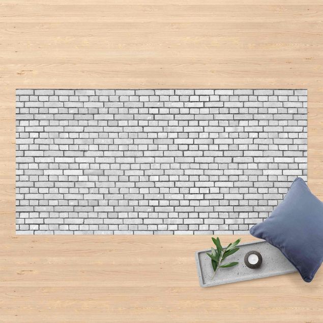 Tappeto per terrazzo esterno Muro di mattoni bianco