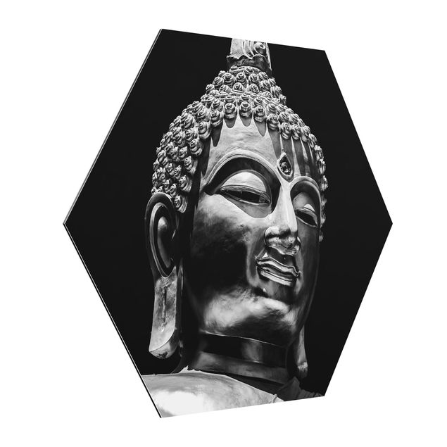 Esagono in Alluminio Dibond - Buddha Statue Viso