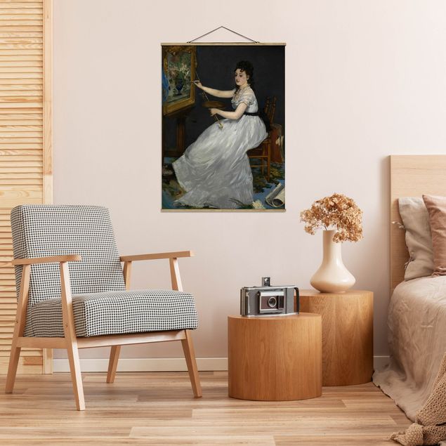 Foto su tessuto da parete con bastone - Edouard Manet - Eva Gonzalès - Verticale 4:3