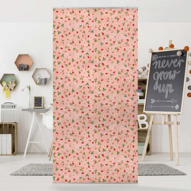 Tenda a pannello - The Strawberry Fairy - Strawberry Flowers - 250x120cm