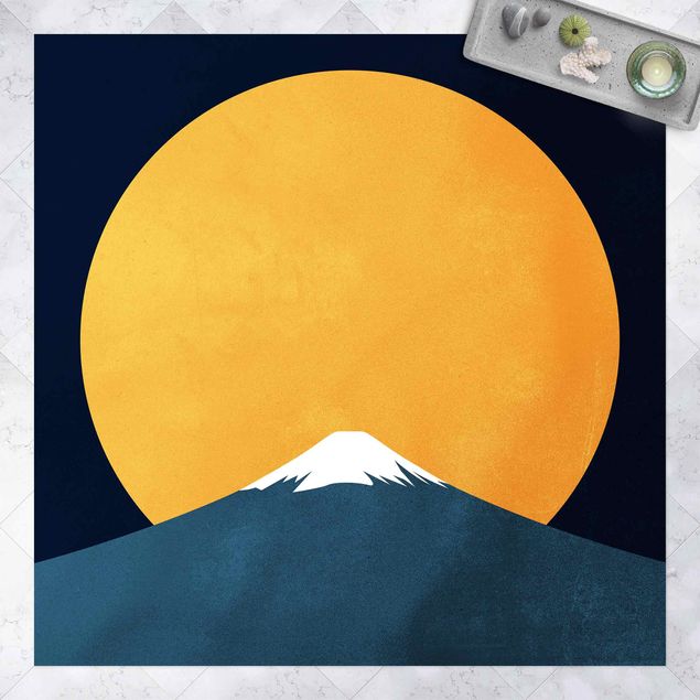 Tappeto per balcone Sole, luna e montagna