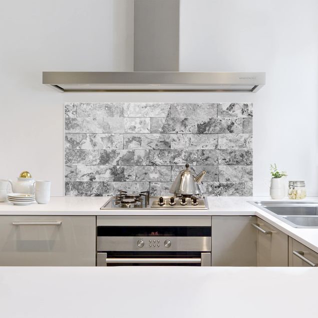 Paraschizzi in vetro - Stone Wall Natural Marble Grey