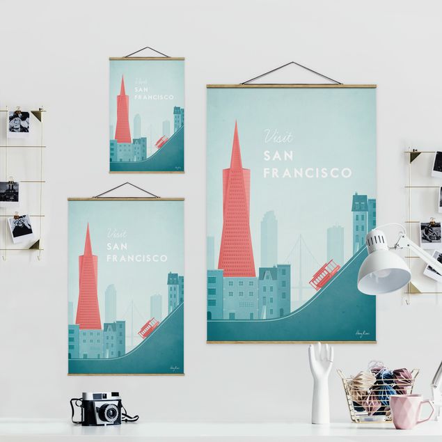 Foto su tessuto da parete con bastone - Poster Travel - San Francisco - Verticale 3:2
