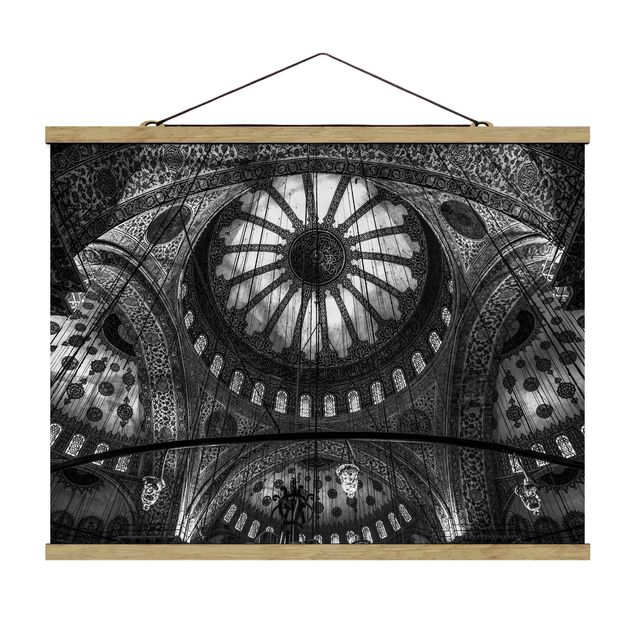Foto su tessuto da parete con bastone - Le cupole della Moschea Blu - Orizzontale 3:4