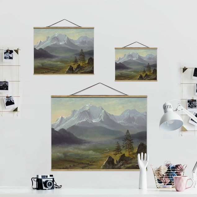 Foto su tessuto da parete con bastone - Albert Bierstadt - Monte Bianco - Orizzontale 3:4