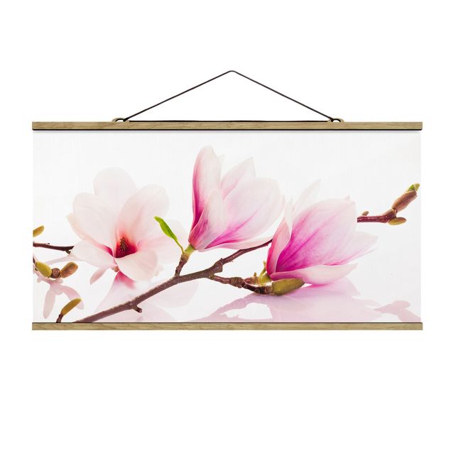 Foto su tessuto da parete con bastone - Delicato Magnolia Branch - Orizzontale 1:2