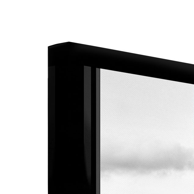 Stampa su tela 3 parti - Windows Overlooking New York Skyline Black - Trittico