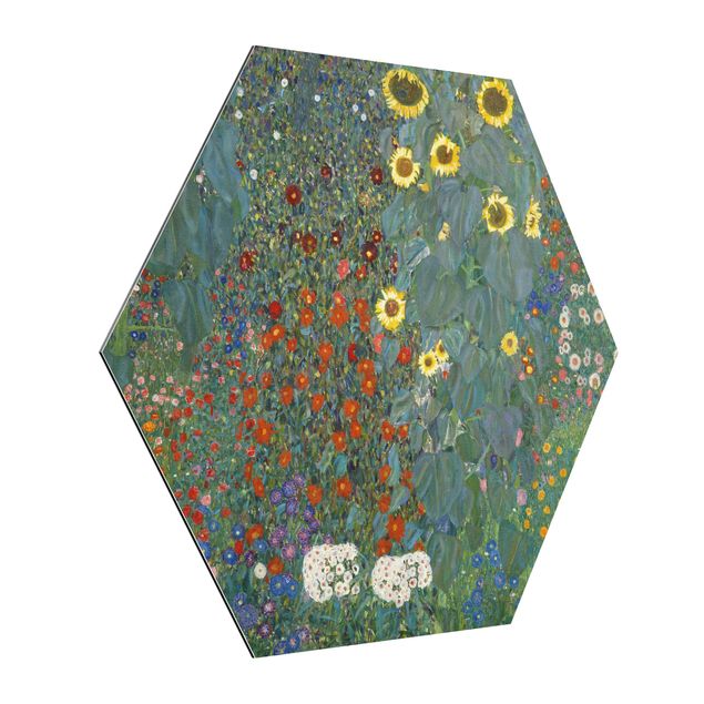 Esagono in Alluminio Dibond - Gustav Klimt - Giardino Girasoli