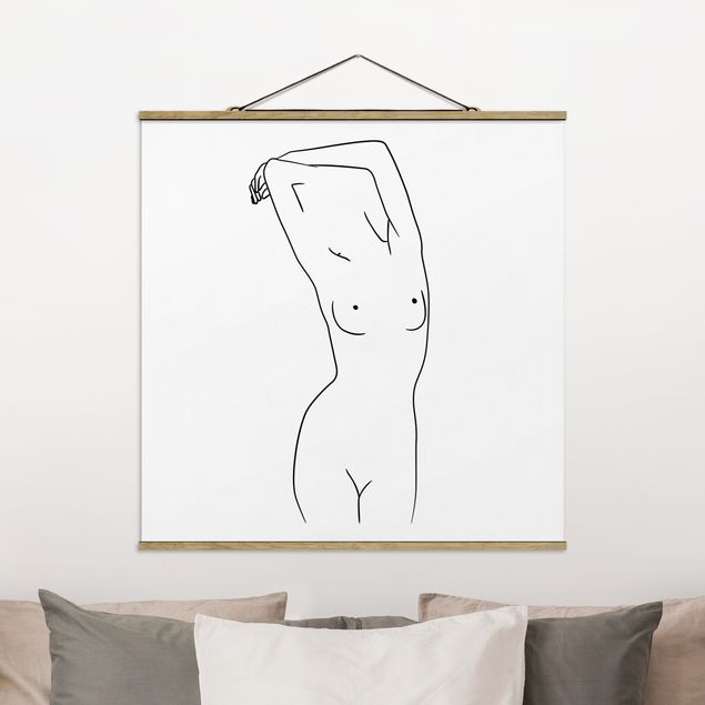 quadro astratto moderno Line Art - Nudo Bianco e Nero