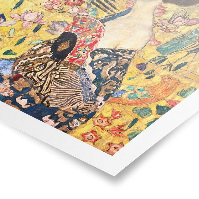 Poster - Gustav Klimt - Donna con ventaglio - Quadrato 1:1