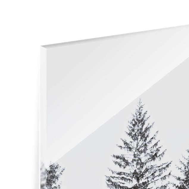Paraschizzi in vetro - Paesaggio invernale scuro - Quadrato 1:1