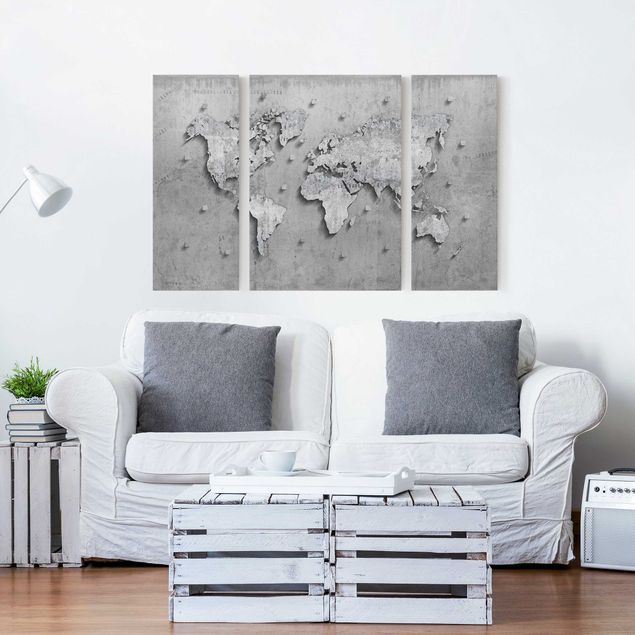 Stampe su tela Mappa del mondo in cemento