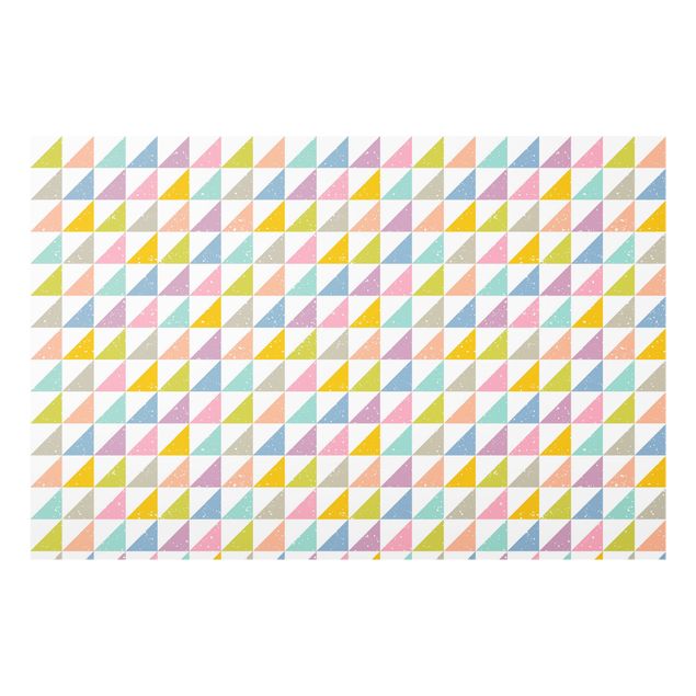 Paraschizzi in vetro - Trama geometrica con triangoli colorati - Formato orizzontale 3:2