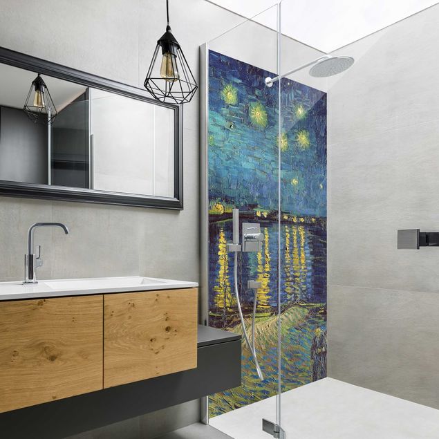 Rivestimenti per doccia alluminio dibond Vincent Van Gogh - Notte stellata sul Rodano