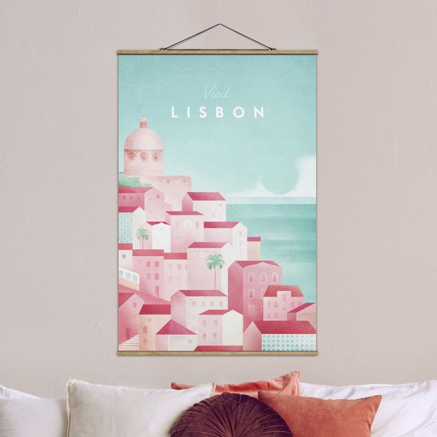 Foto su tessuto da parete con bastone - Poster viaggio - Lisbona - Verticale 3:2