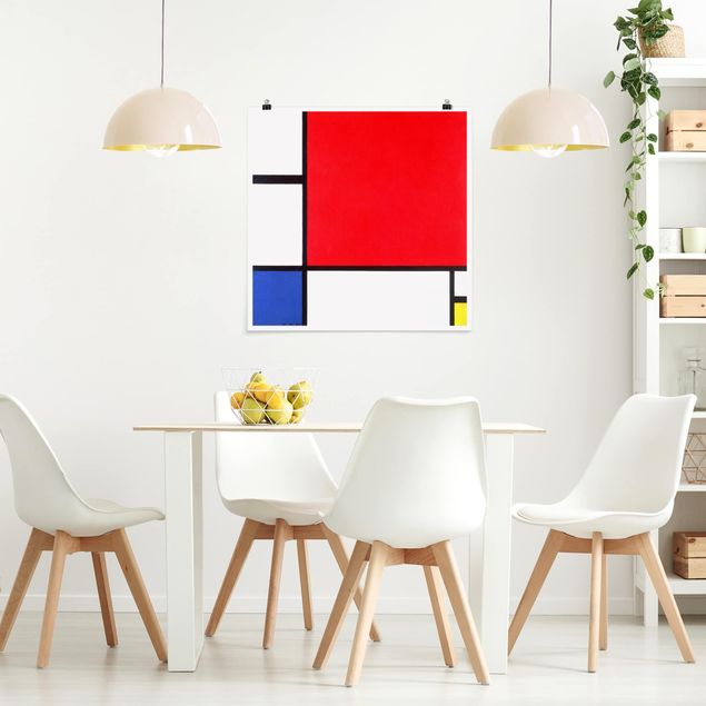 quadro astratto Piet Mondrian - Composizione con rosso, blu e giallo