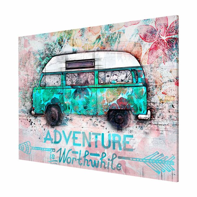 Lavagna magnetica - Bulli Adventure Collage pastello - Formato orizzontale 3:4