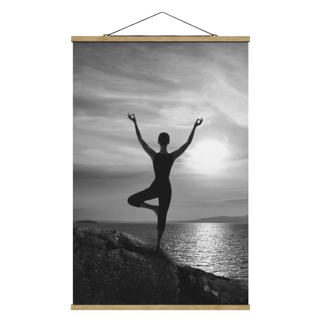 Foto su tessuto da parete con bastone - Yoga nero - Verticale 3:2