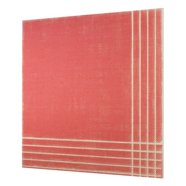 Paraschizzi in vetro - Incontro di linee su rosso - Quadrato 1:1