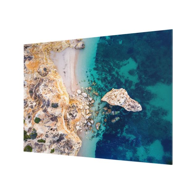 Paraschizzi in vetro - Vista dall'alto del paesaggio costiero - Orizzontale 4:3