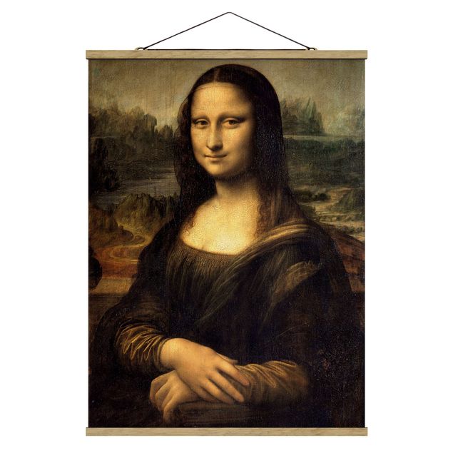 Foto su tessuto da parete con bastone - Leonardo Da Vinci - Monna Lisa - Verticale 4:3