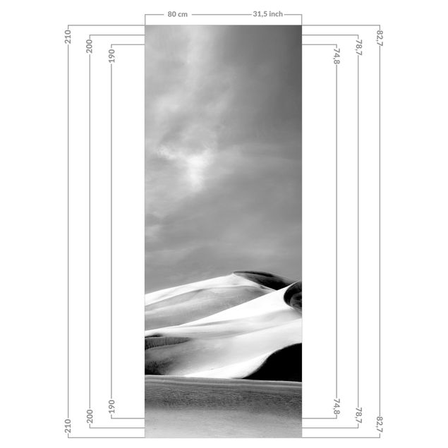 Rivestimento per doccia - Dune del Colorado in bianco e nero