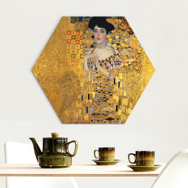 Esagono in Alluminio Dibond - Gustav Klimt - Il bacio