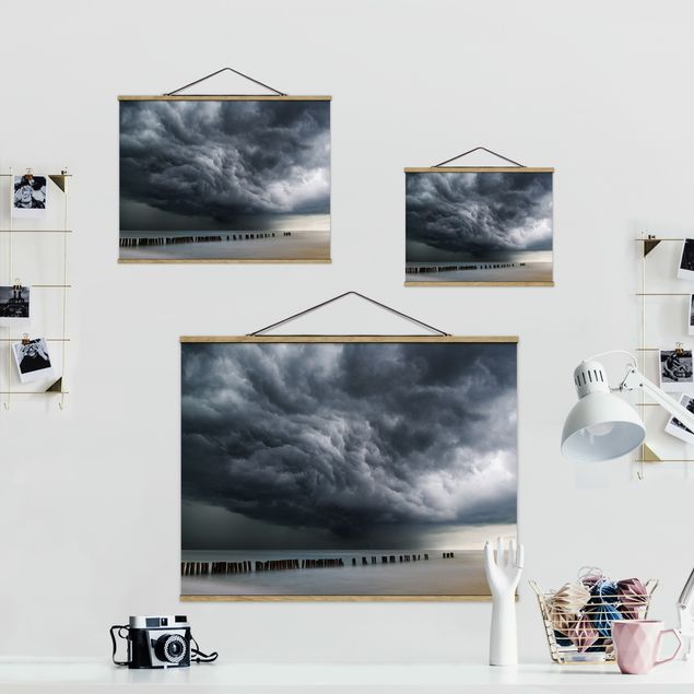 Foto su tessuto da parete con bastone - Tempesta nuvole sopra il Mar Baltico - Orizzontale 3:4