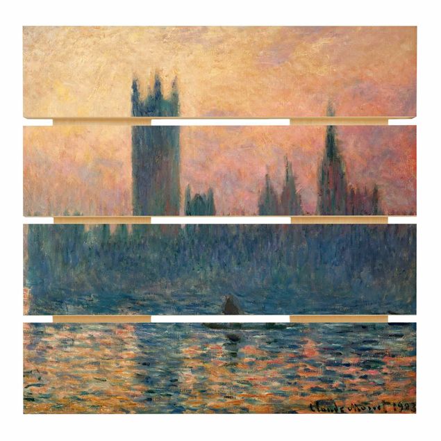 Stampa su legno - Claude Monet - London Sunset - Quadrato 1:1