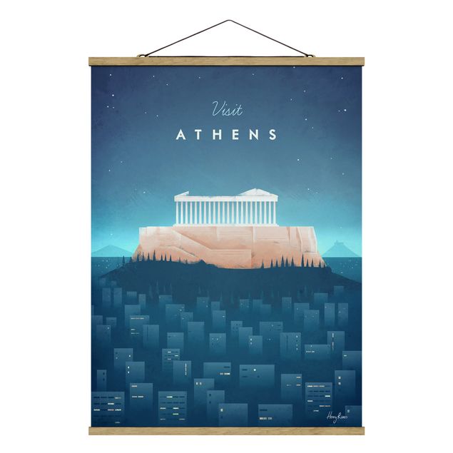 Foto su tessuto da parete con bastone - Poster di viaggio - Atene - Verticale 4:3